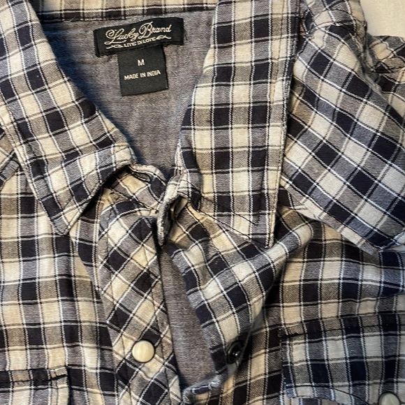 Lucky Brand Long Sleeve Pearl Snap Plaid Shirt - Picture 7 of 10